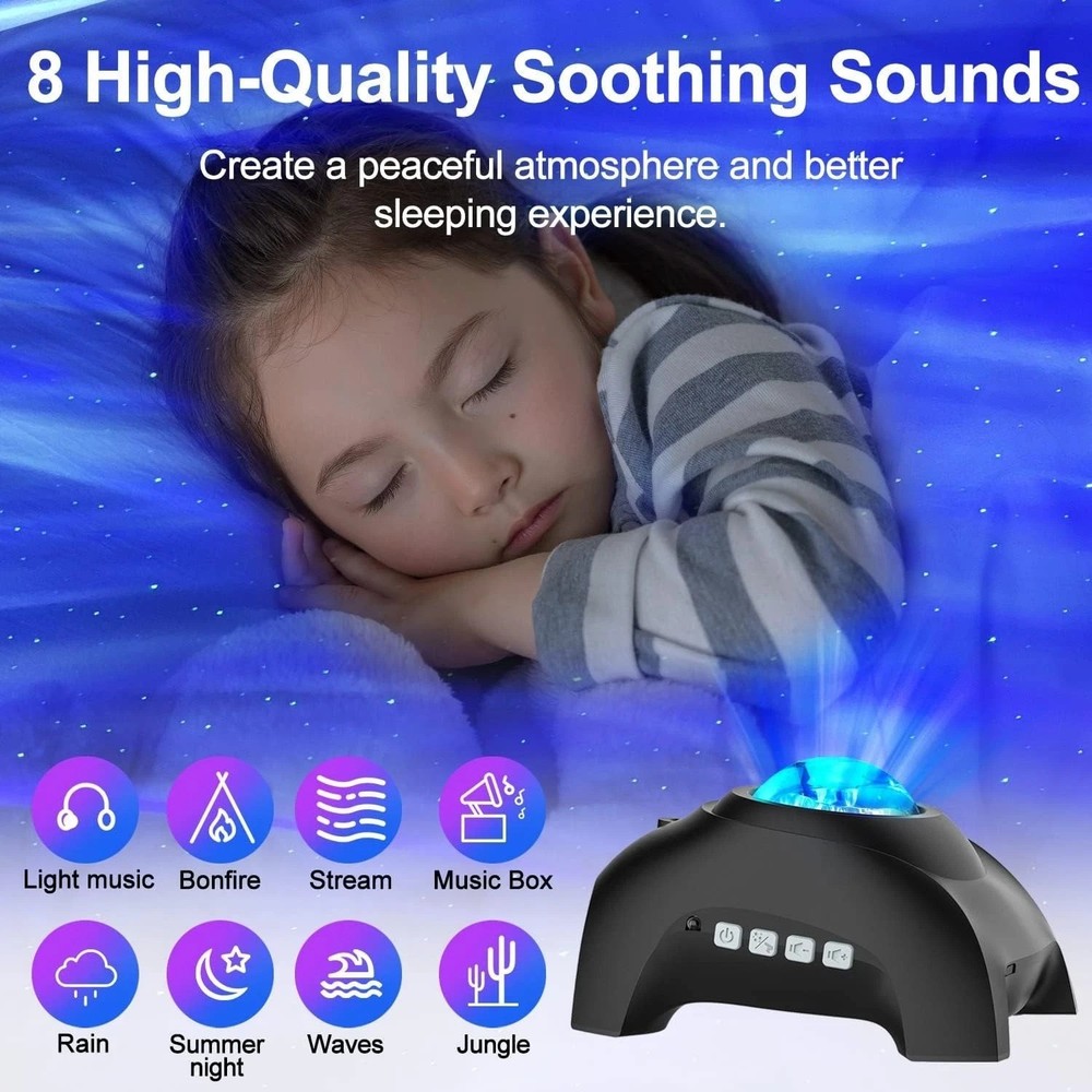 Dynamic Starry Sky Projector with Bluetooth & 33 Lighting Effects for Home Décor