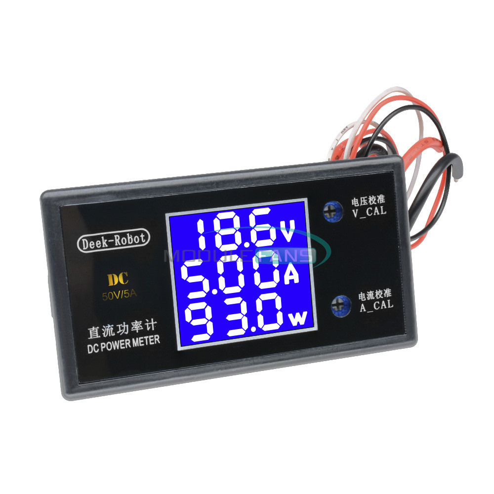 DC 50V 5A 250W Digital LCD Display Voltmeter Wattmeter Volt Current Power Tester