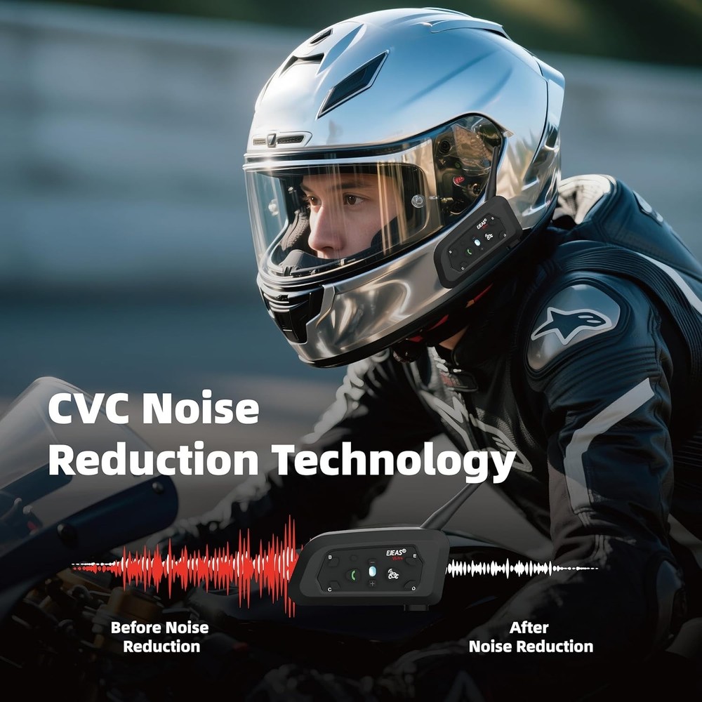 EJEAS V6 Pro+ Motorcycle Helmet Bluetooth Intercom Headset, V6 Pro Upgraded Vers