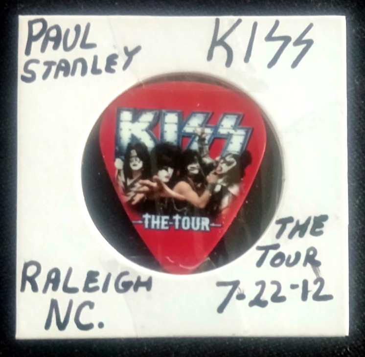 Paul Stanley Kiss Tour Issued Guitar Pick Raleigh NC. The Tour 7/22/2012