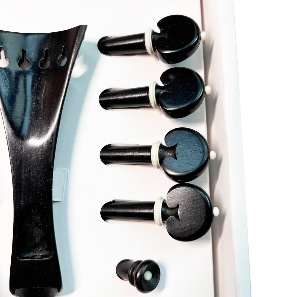 Advanced 4/4 Violin Ebony Fitting Tailpiece Chinrest Peg Endpin Bone Insert