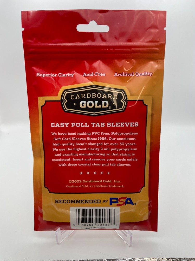 Cardboard Gold Easy Pulled Tab Card Sleeves 100 count