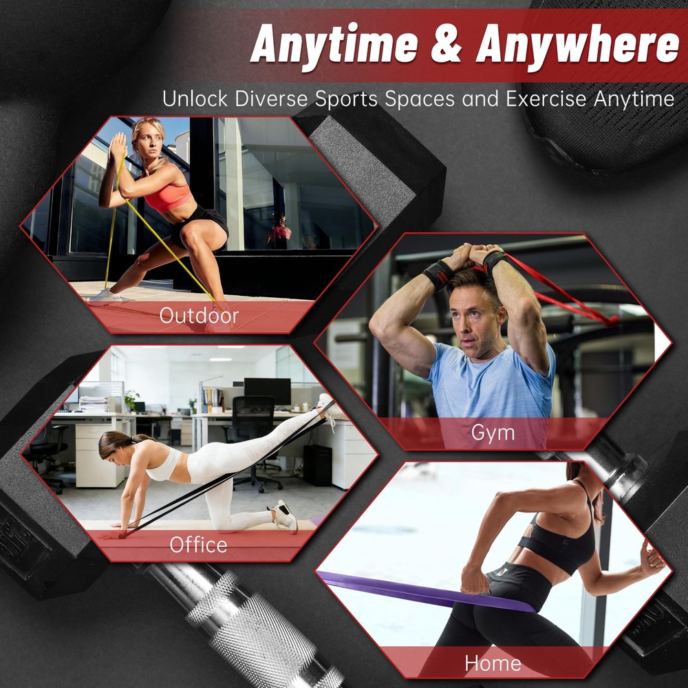Resistance Bands for Working Out, 4-Level Pull Up Assistance Bands, Exercise ...