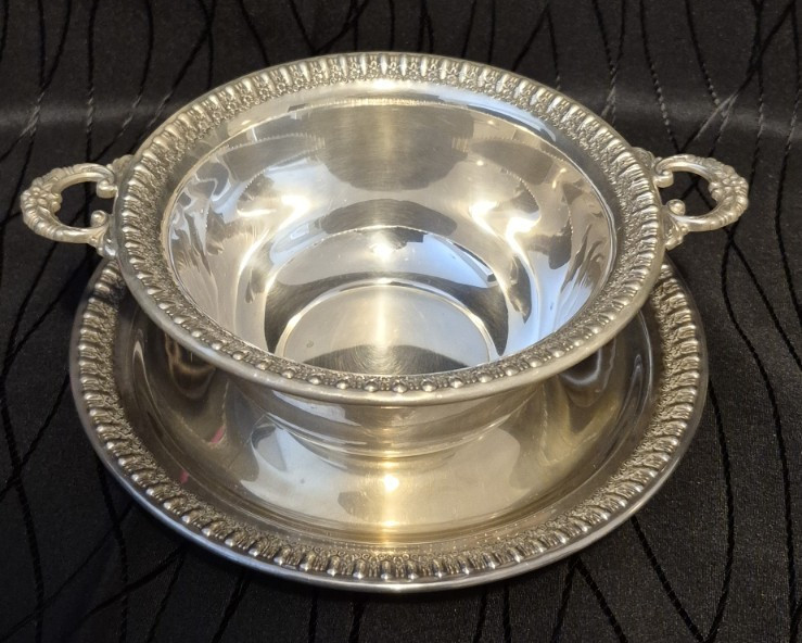 Wilcox International Silver Co. "Brandon Hall" Pattern Bowl and Plate