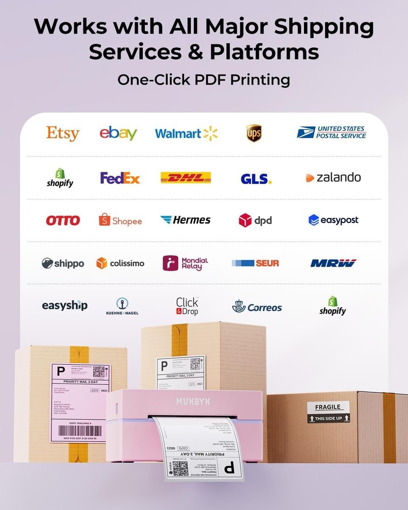 Bluetooth Thermal Label Printer, 130B Wireless 4x6 Shipping Label Printer