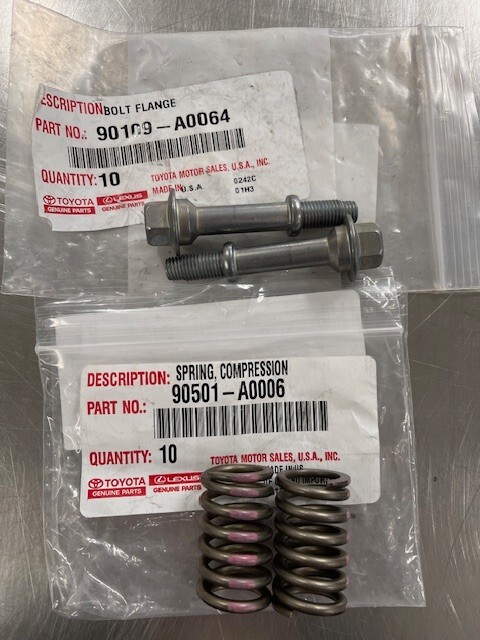 TOYOTA SPRING AND BOLT KIT FACTORY OEM EXHAUST 2 SPRINGS AND 2 BOLTS NEW!