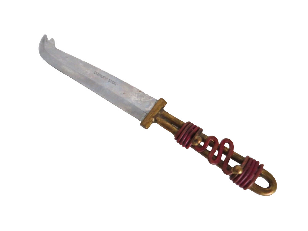 Creative Copper Handcrafted Copper & Brass Wrap Handle Stainless Cheese Knife