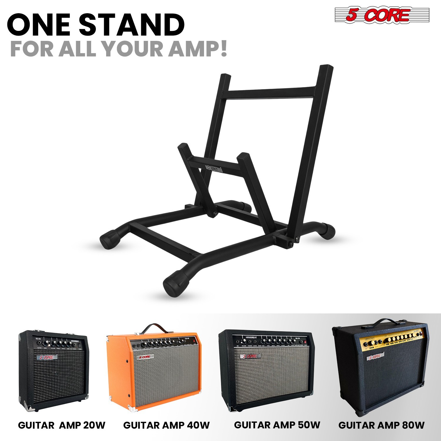 5 Core Amp Stand Low Profile Heavy Duty Adjustable Guitar amplifier Stands