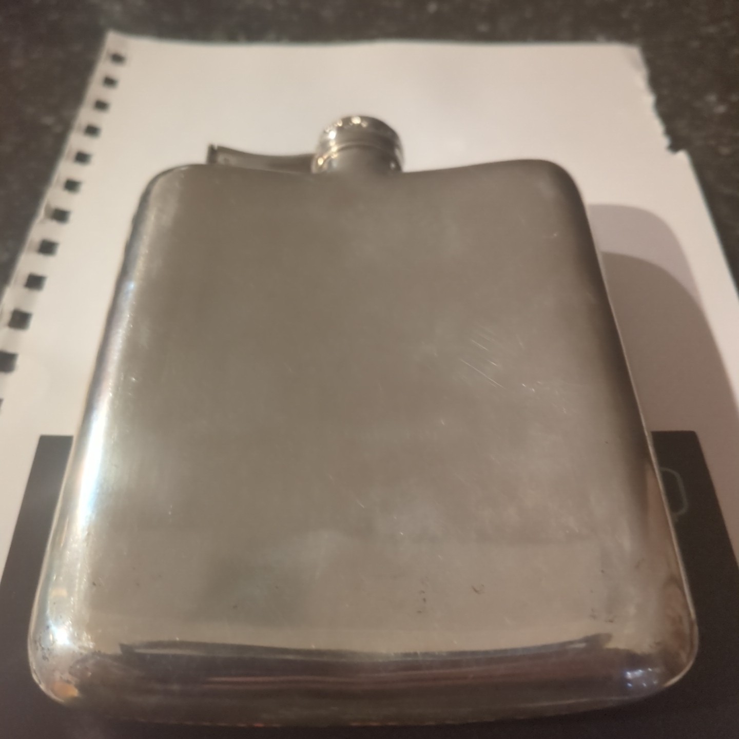 VTG Wallace STERLING SILVER 8oz Flask. Monogrammed "KSG" Unique Piece 195 grams