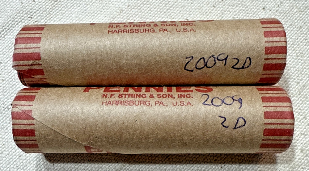 2009 D Variety 2 Formative Years 2 Lincoln Cent Uncirculated Rolls