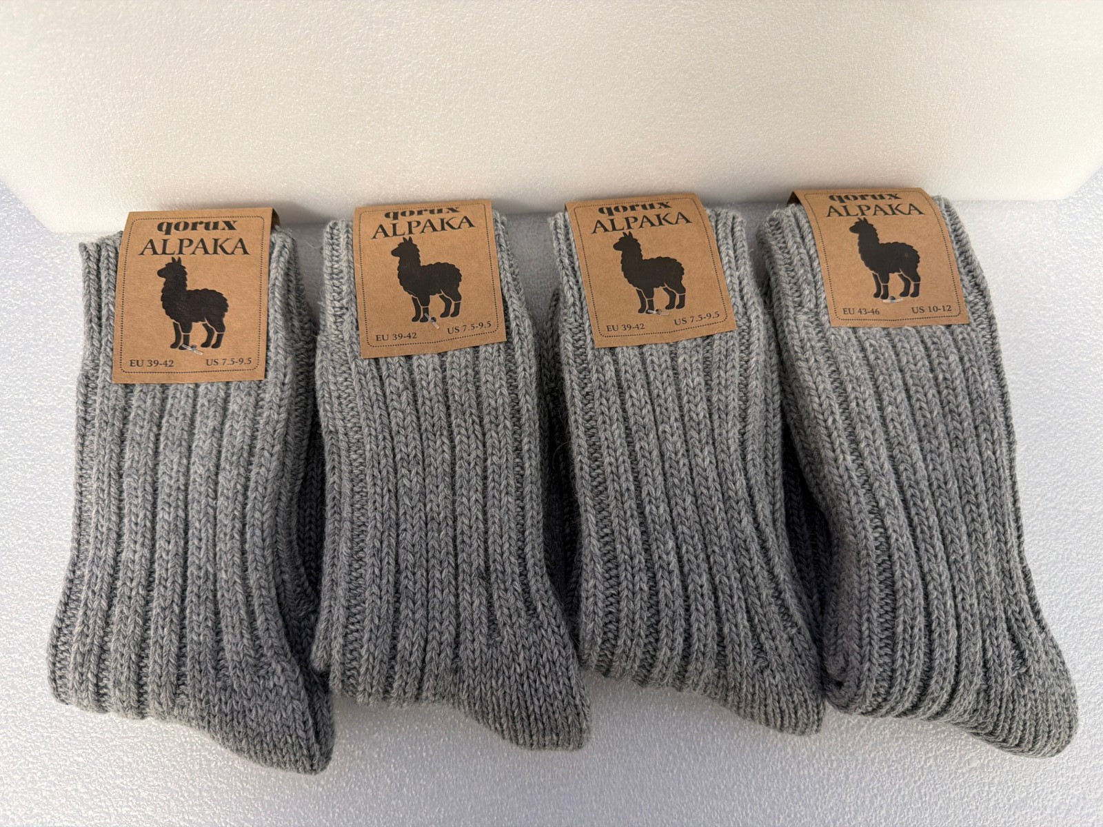 4 Pairs Alpaca wool socks thermal nature winter socks for women &men-Gray