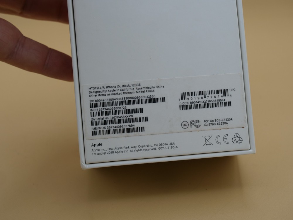 Empty Box ONLY Apple IPHONE XR BLACK 128gb