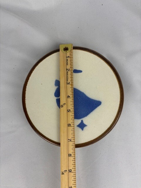 Blue Ceramic Country Goose Trivet