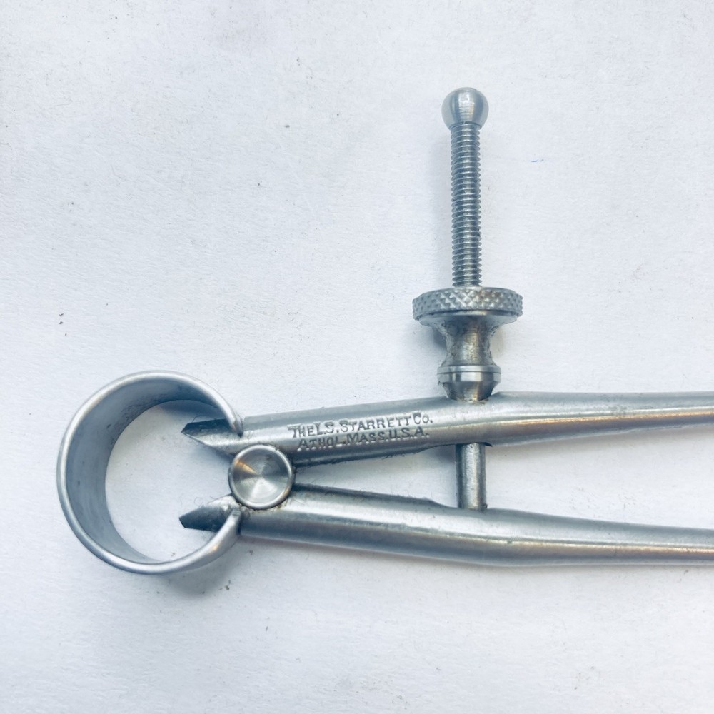 Starrett 274A-3 Toolmakers Spring Inside Caliper 3” Round Leg Solid Nut – USA