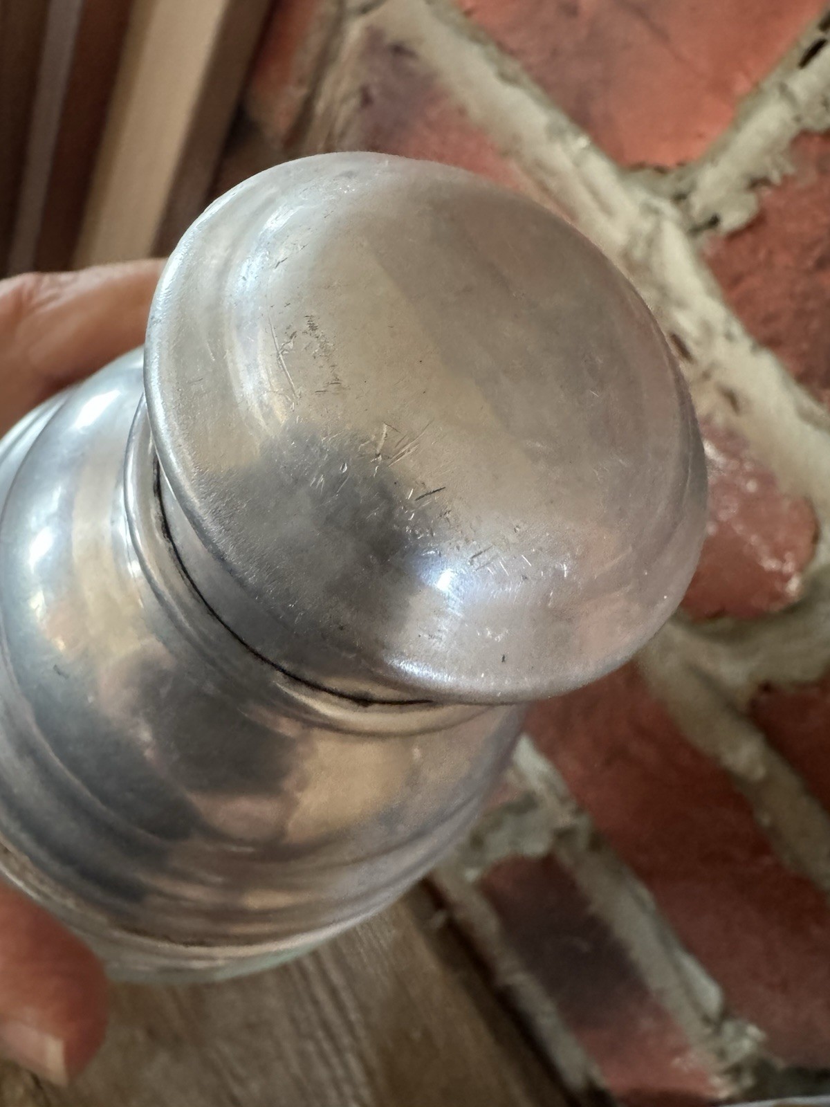 Etched Floral Design Vintage Cocktail Shaker