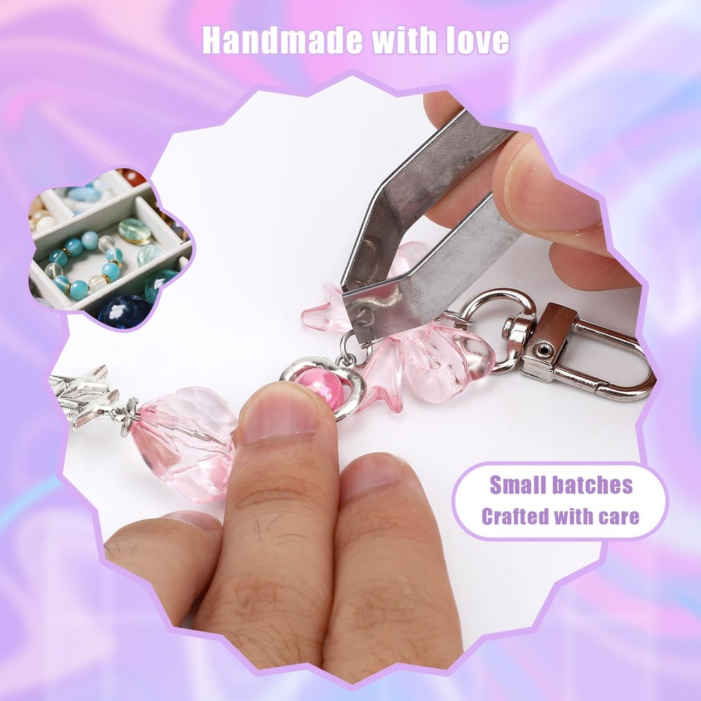 Charm Chains for Kindle, Delicate Cute E-Reader Medium, silver, pink