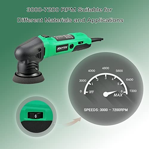 Mini Polisher 2" & 3" Car Buffer with 8mm Random Orbital - Variable Speed Detail