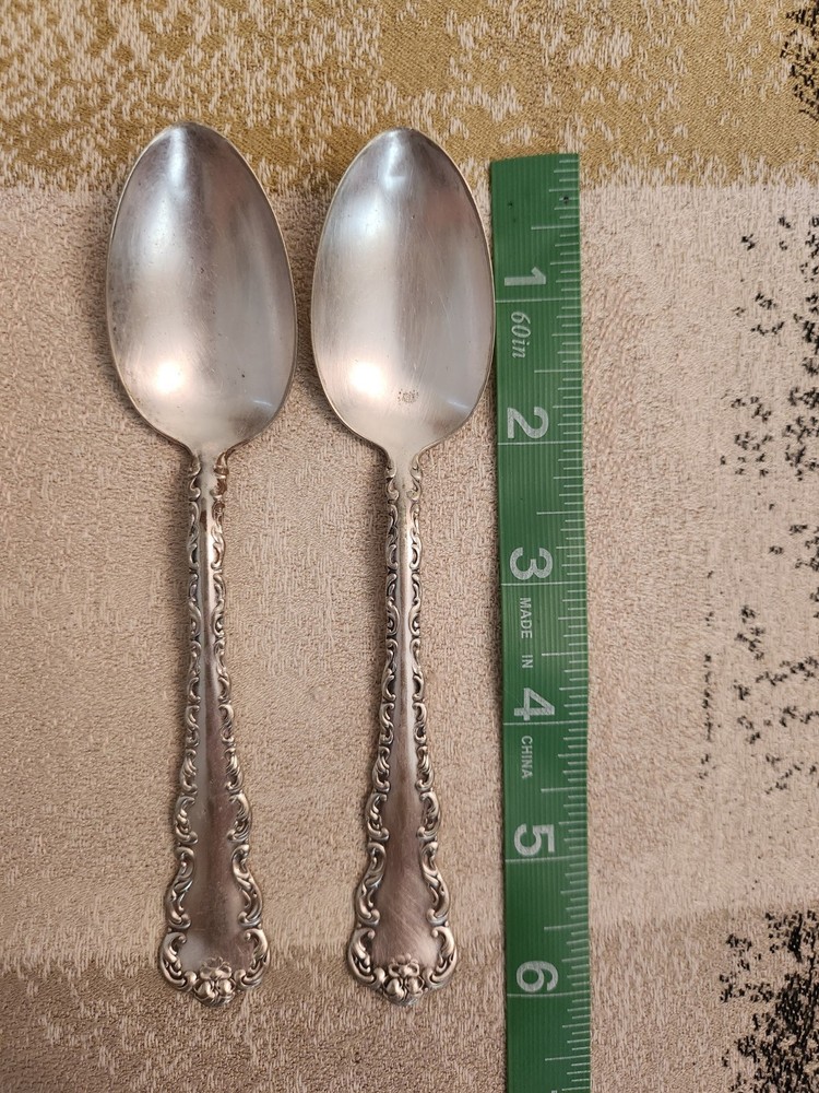 Set Of 2 Teaspoons Dresden 1911 Silver Flatware Silverware