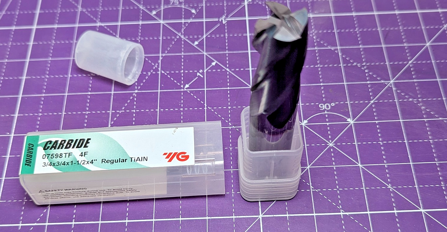 YG-1 07598TF 3/4" Solid Carbide End Mill 4 Flute TiAlN Coated 3/4 Shank 4" OAL N