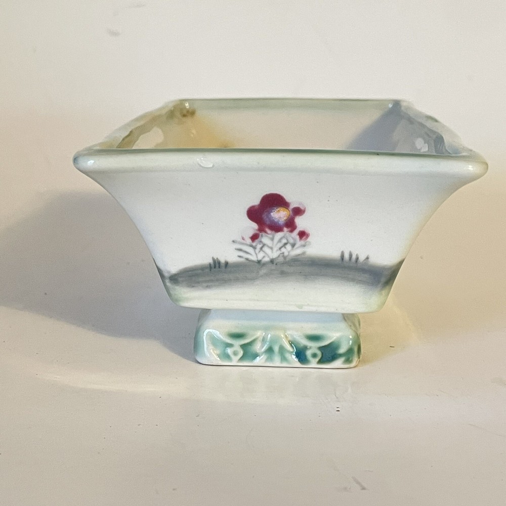 Vintage Rectangular Planter Painted Deer 5.75"x3.5" Japan Retro MCM