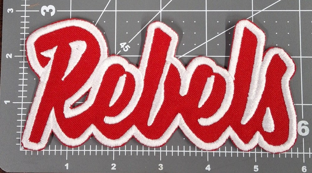 Ole Miss Rebels Text Embroidered Applique Iron On Patch Various Sizes Customize