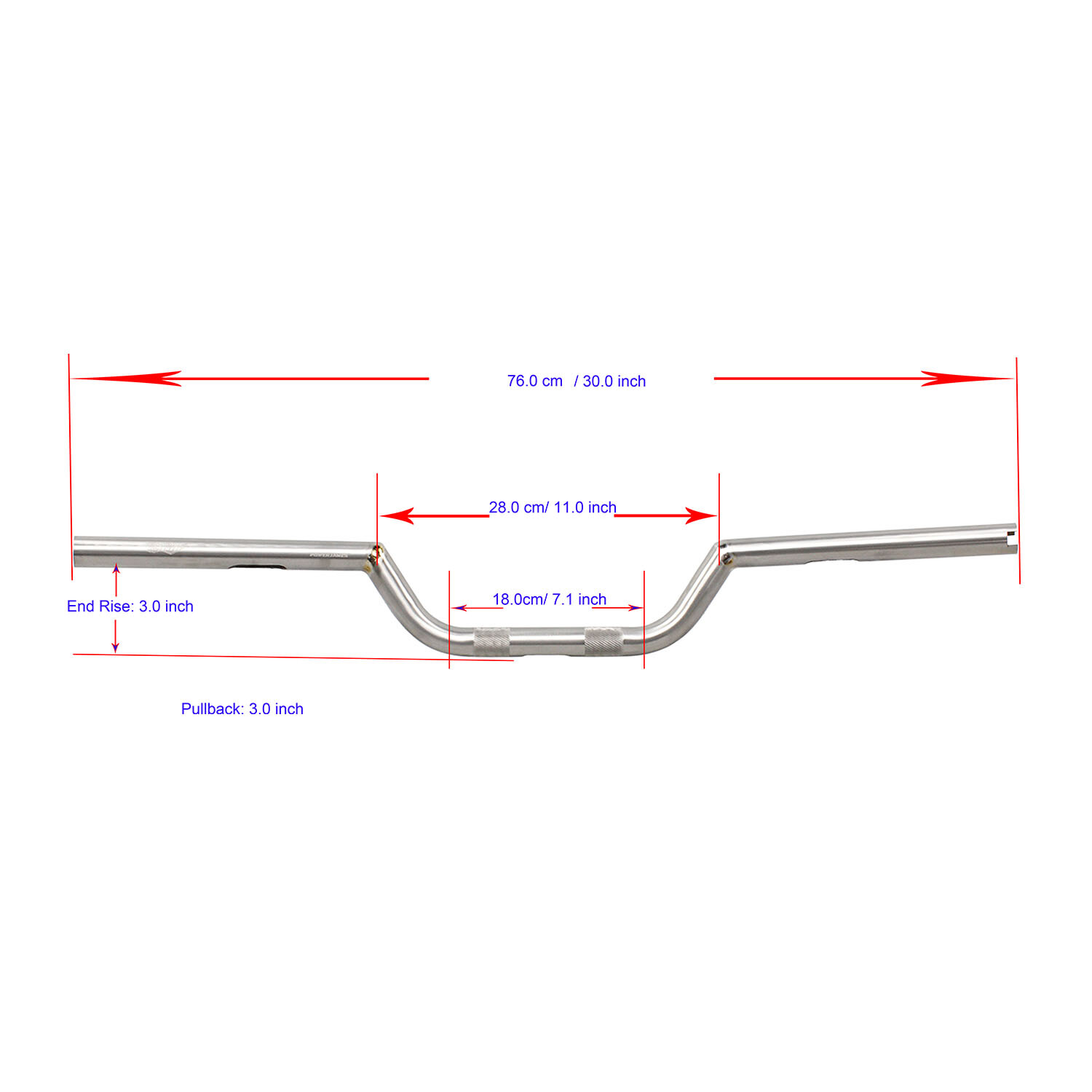 30.0 inch Stainless Steel Handlebar Drag Bar for Harley Dyna Softail FXBB FXLR