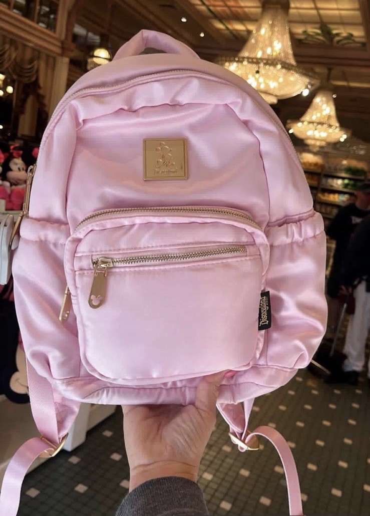 Disneyland Pink Quilted Mickey Gold Tone Hardware Mini Backpack New