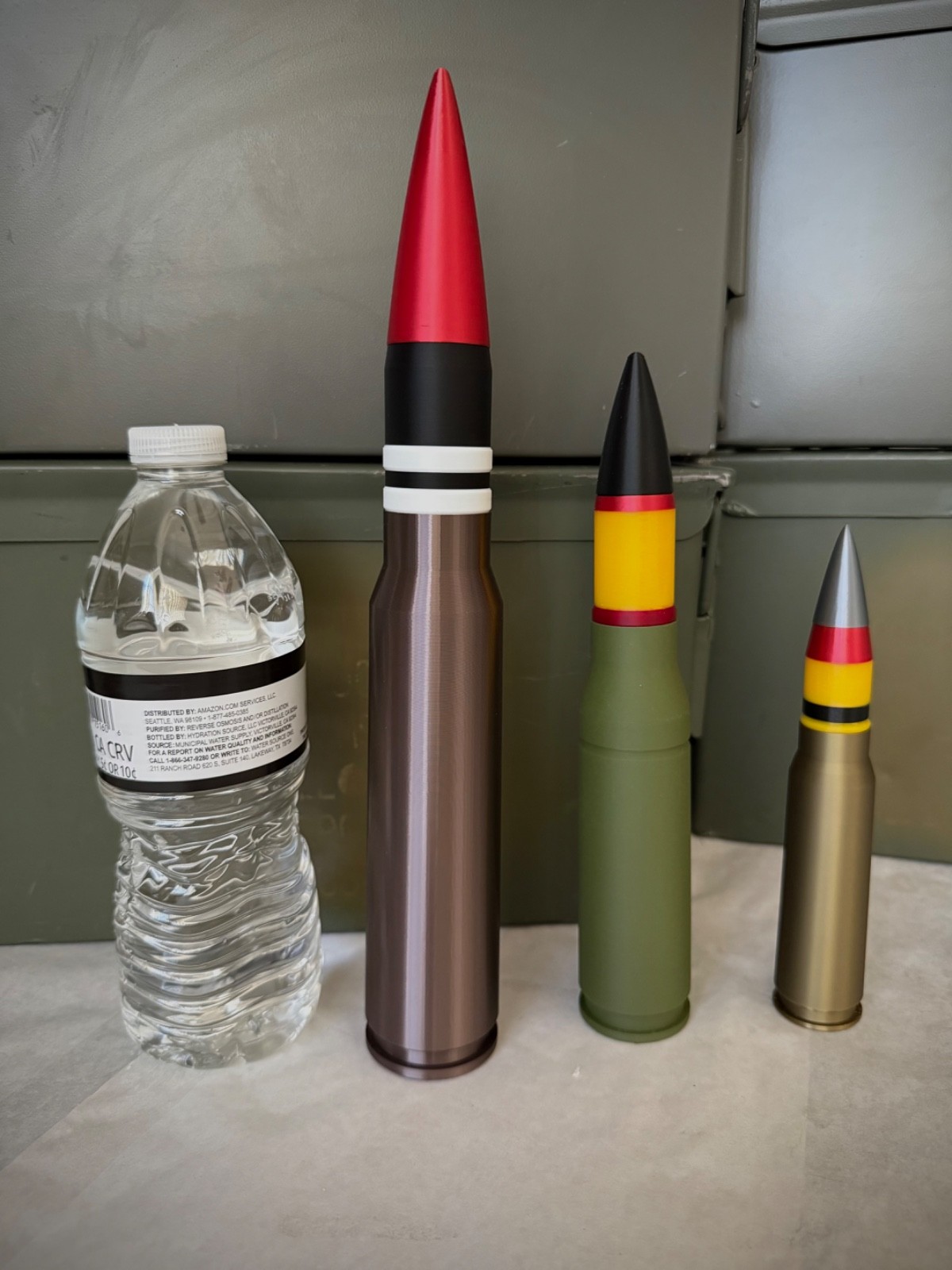Set of 3, Replica 20mm, 25mm, 30mm Ammunition Used By All Modern Fighters & A-10