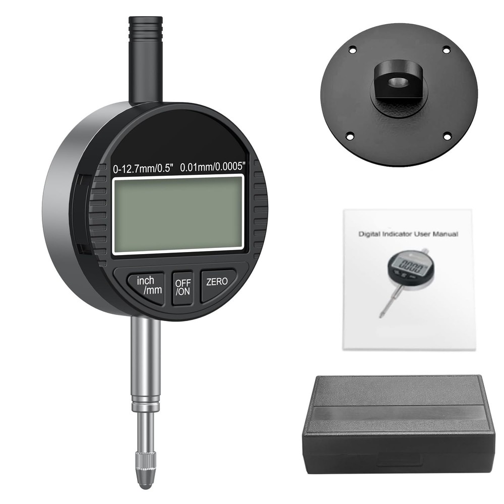 0-12.7mm High Precision Dial Indicator with LCD Display and Metric Conversion
