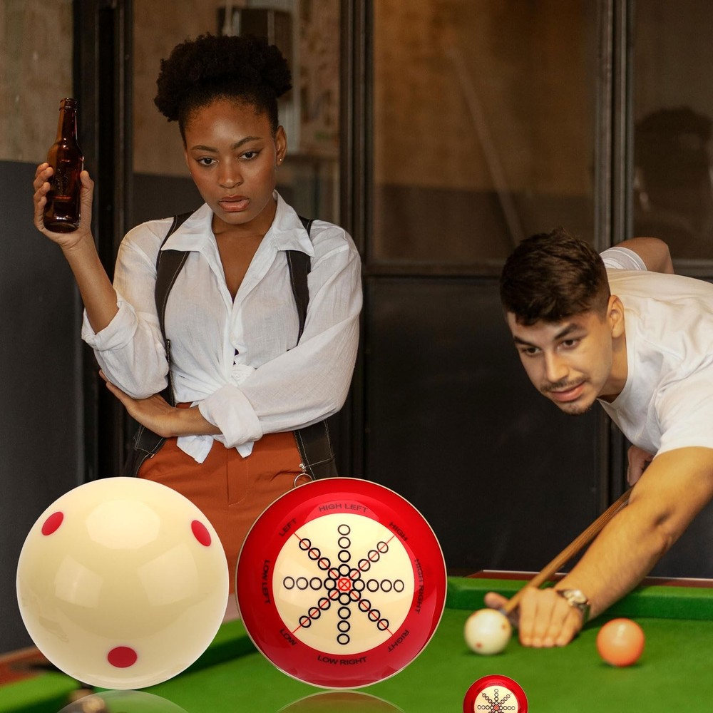 2pcs Billiard Training Cue Ball, Pool Training Balls Billiards Practice Acces...