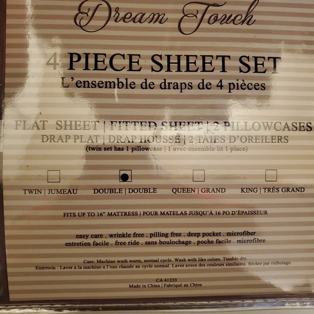 Dream Touch 4 Piece Sheet Set Double Purple New