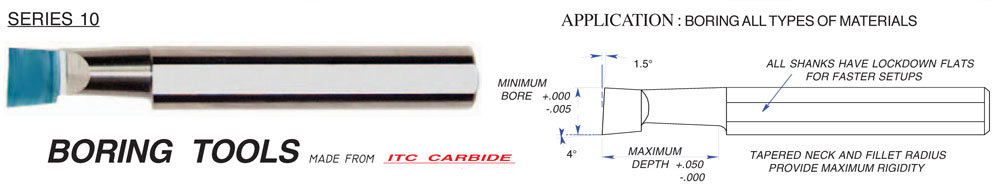 .320" Minimum Bore 2.0" Max Depth Carbide Boring Bar Internal Tool #10-1500
