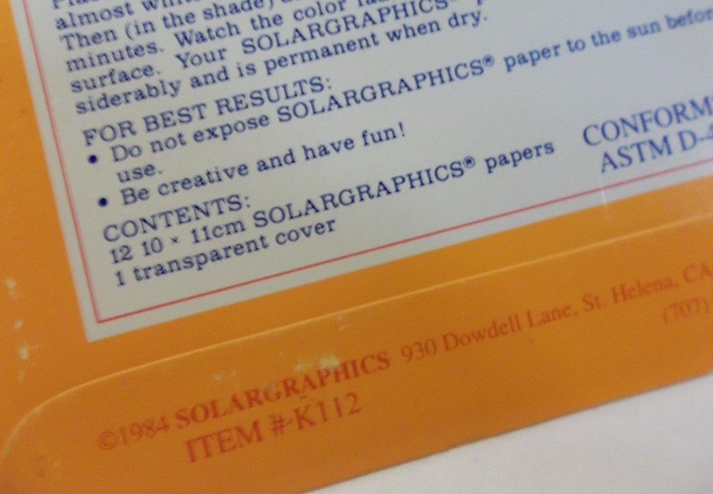 SOLARGRAPHICS Kit 10 x 11cm Papers - Opened, Partially Used
