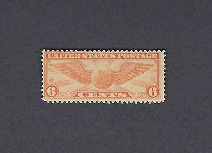 C19 MNH 6-cent Airmail - Winged Globe - Dull Orange