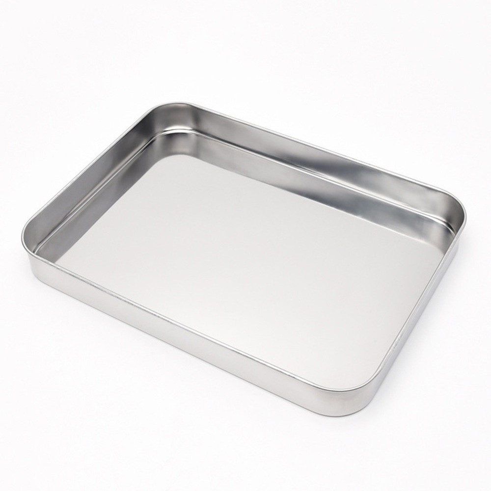 10 Inch Stainless Steel Rice Roll Pan Rectangular Steaming Tray