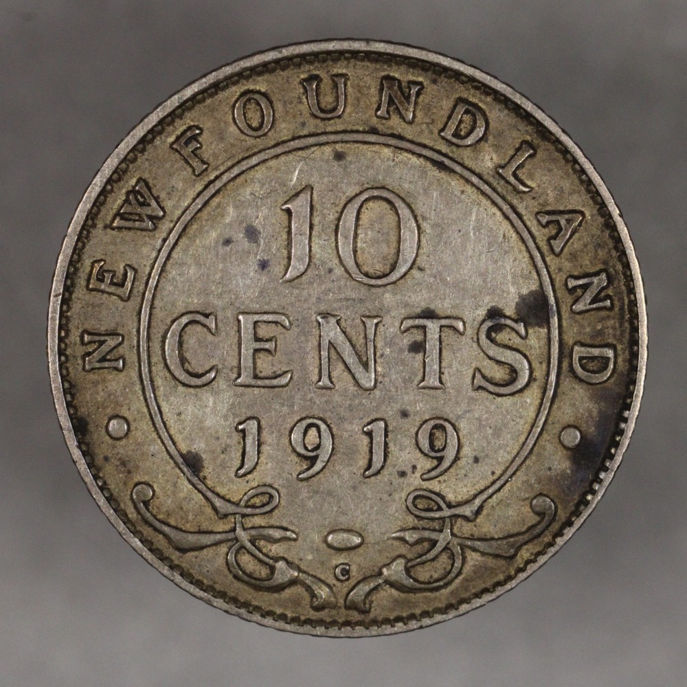 1919 C Newfoundland Silver 10 Cents