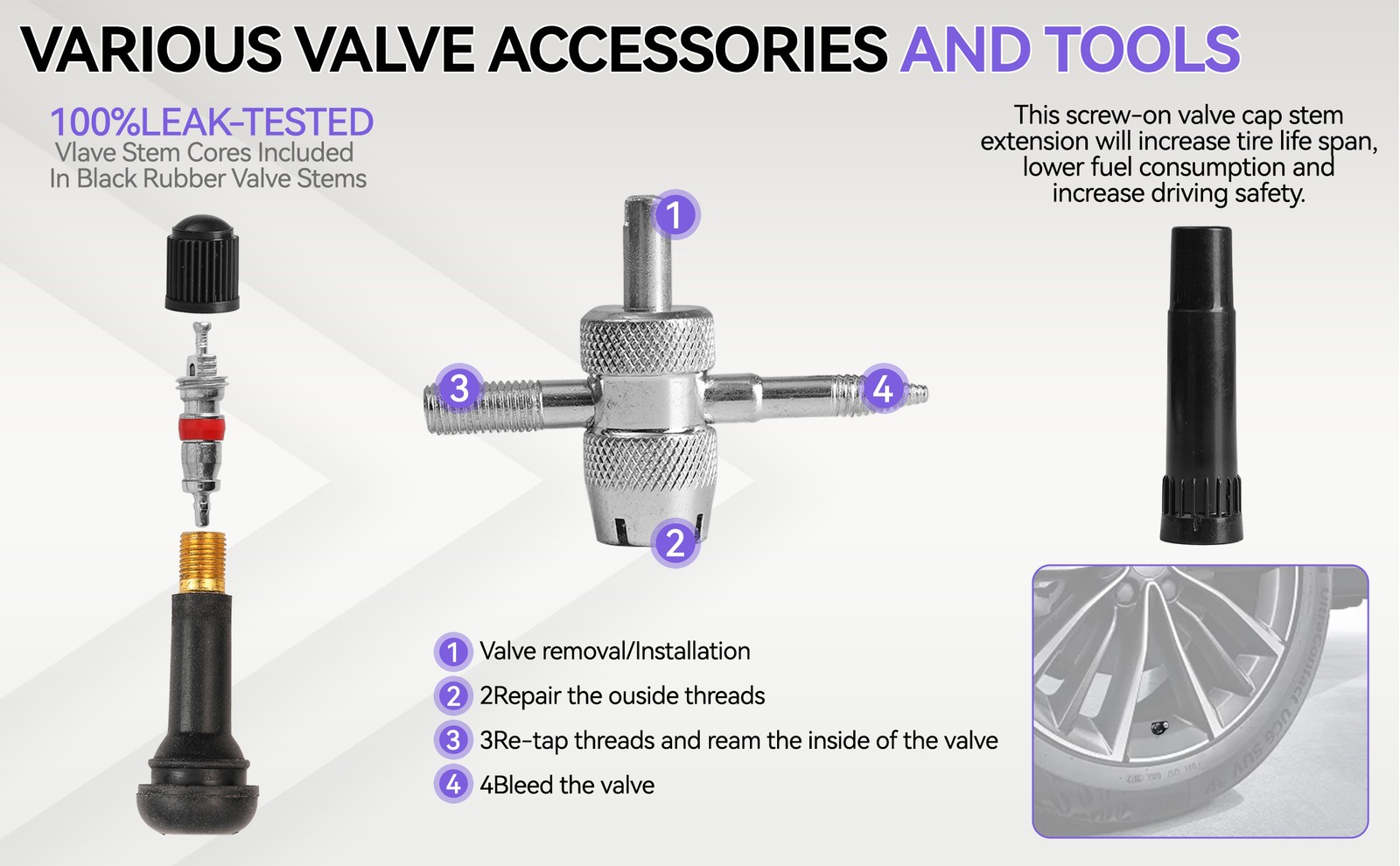 75PCS Tire-Puncture Repair Kit Heavy Duty Offroad Plugs For Tubeless Tire US