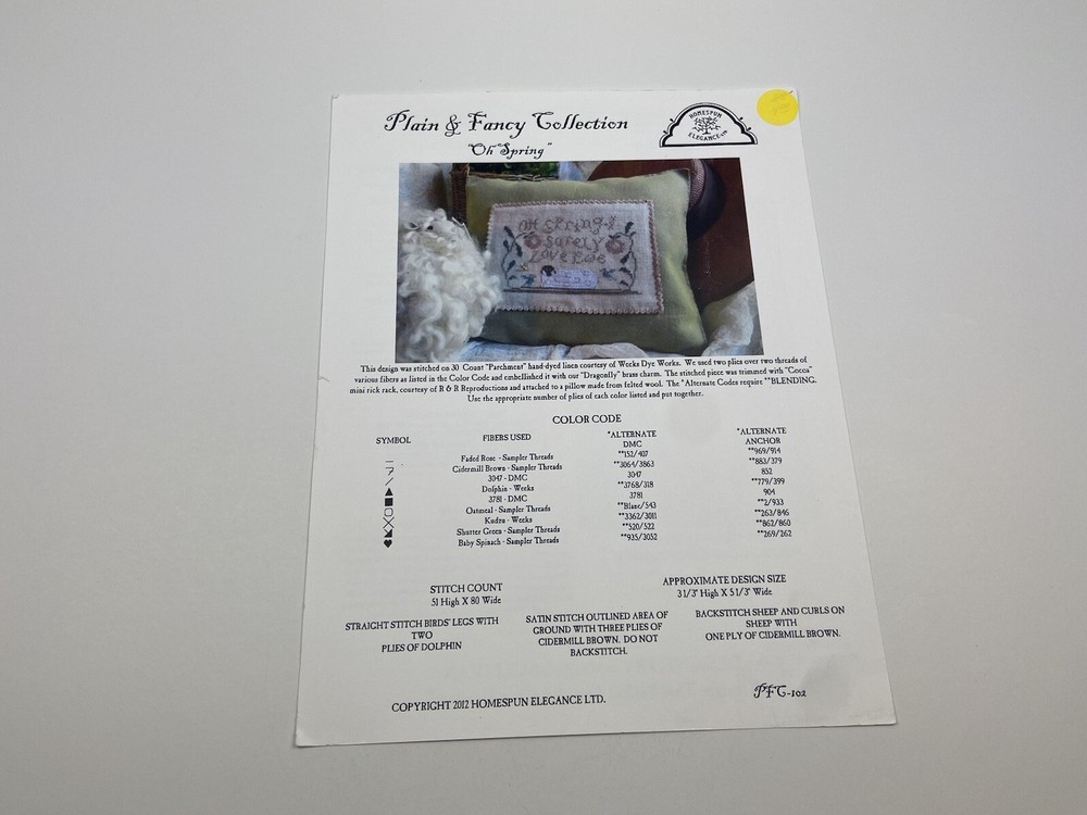 Homespun Elegance Oh Spring Plain & Fancy Counted Cross Stitch Pattern N