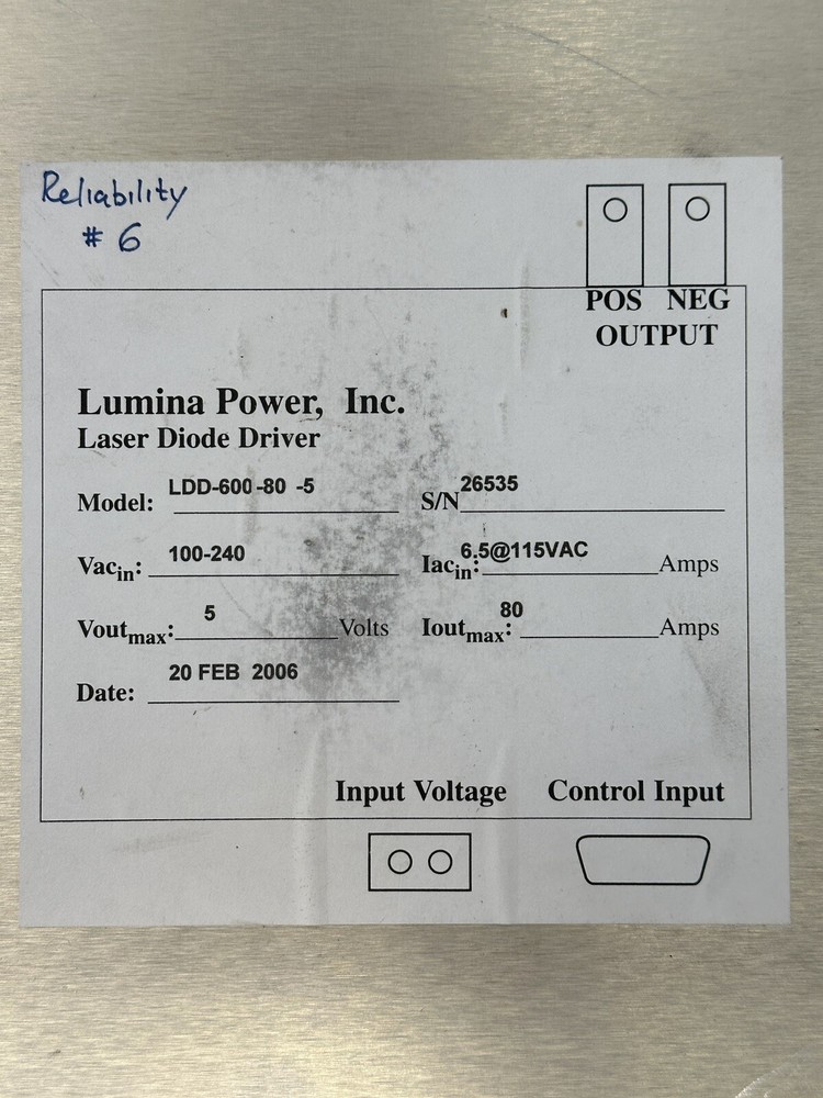 Lumina Power Laser Diode Driver LDD-600-80-5