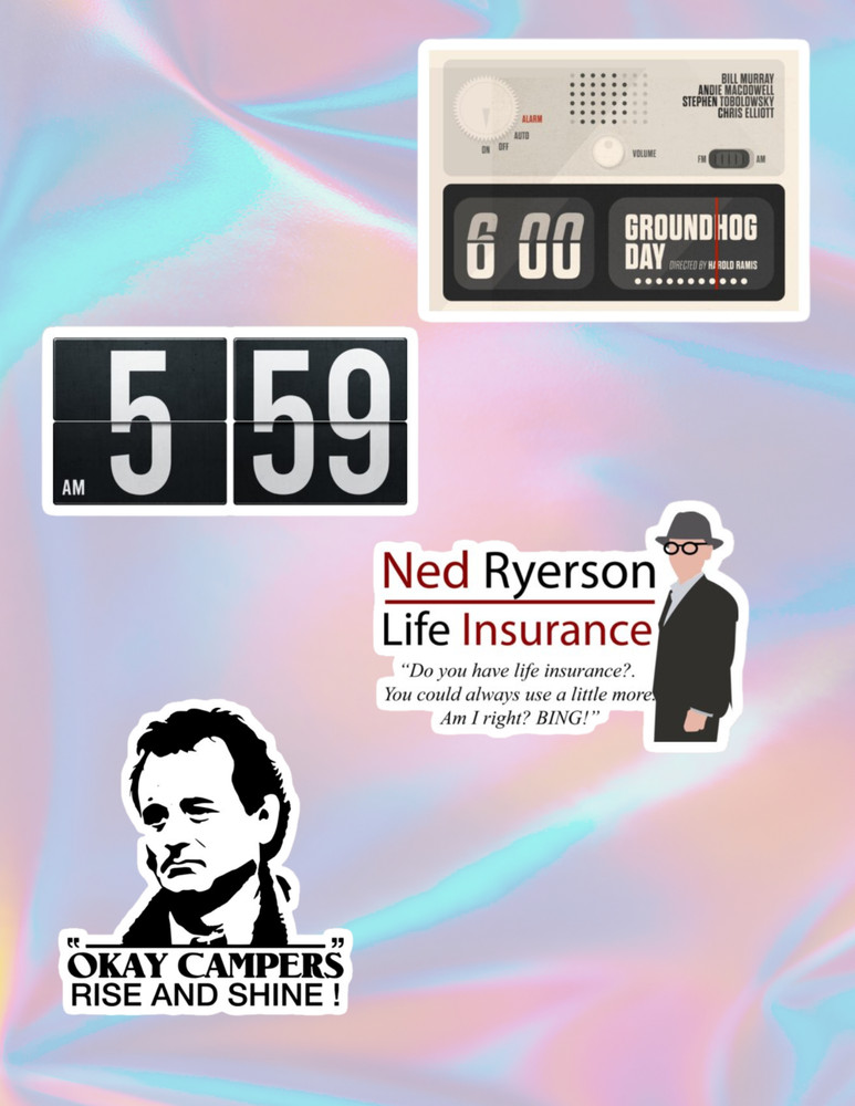 Groundhog Day 4pc 90's Movie Sticker Pack