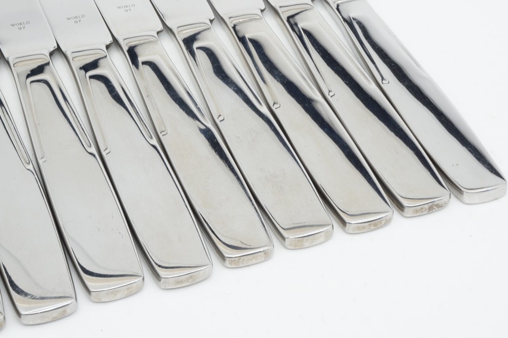 11 Pc New World Tableware 9895501 Dinner Knife Plain Blade Solid Handle Quantum