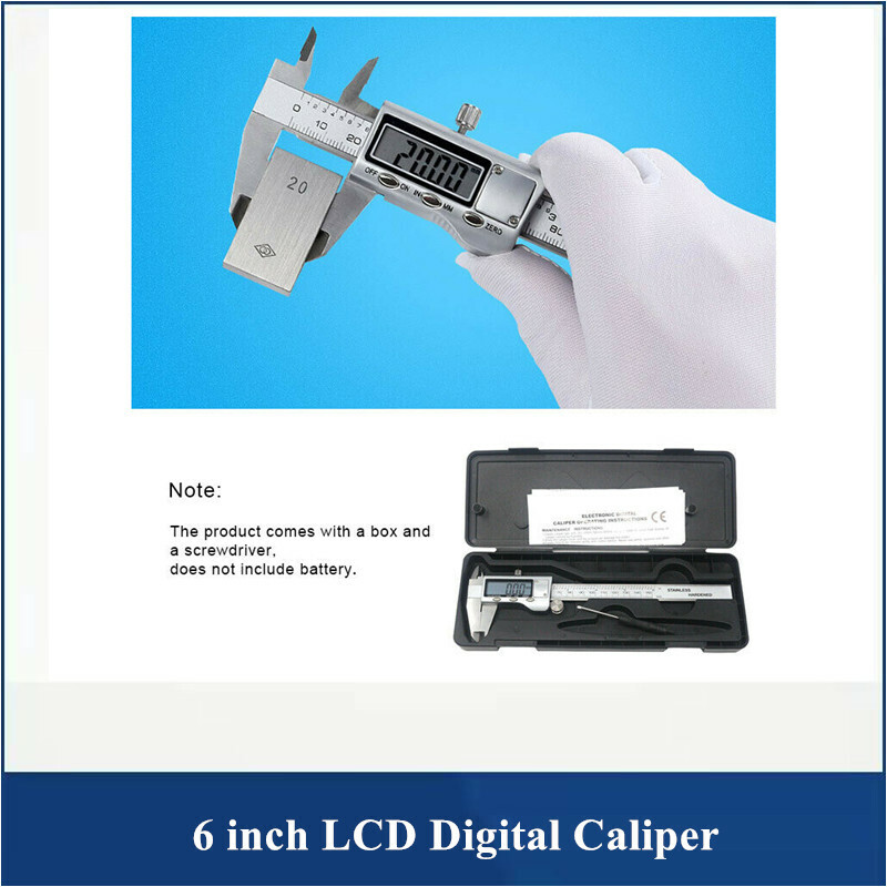 LED Digital Caliper Vernier 6" 150mm Electronic Ruler Gauge Stainless Steel