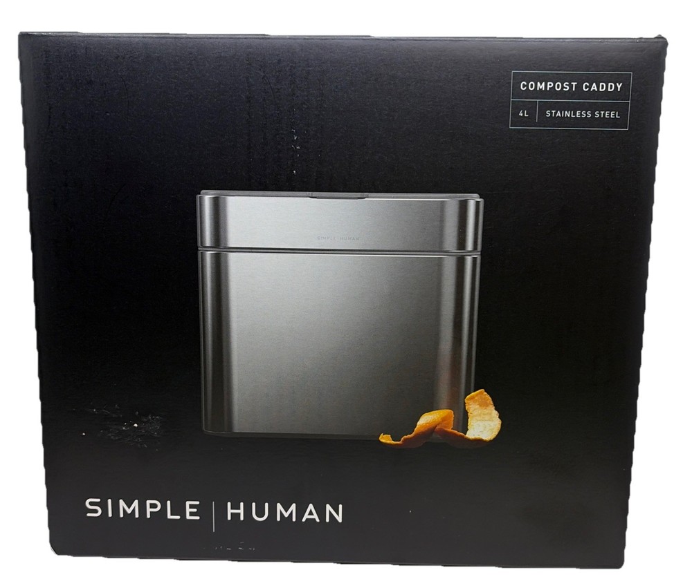 simplehuman - 4L Compost Caddy Stainless Steel Brushed NEW