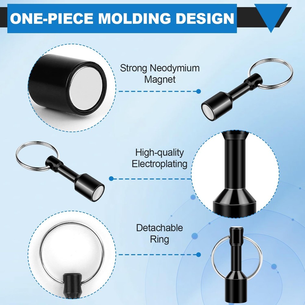 Keychain Magnet for Testing Brass, Pocket Magnet Key Chain with Strong 2 Pack