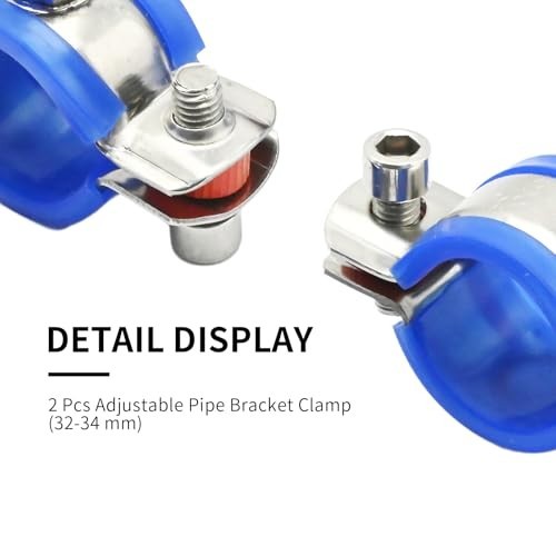 Adjustable Stainless Steel Pipe Bracket Clamp - 2 Pcs Wall/Ceiling Mount Hanger