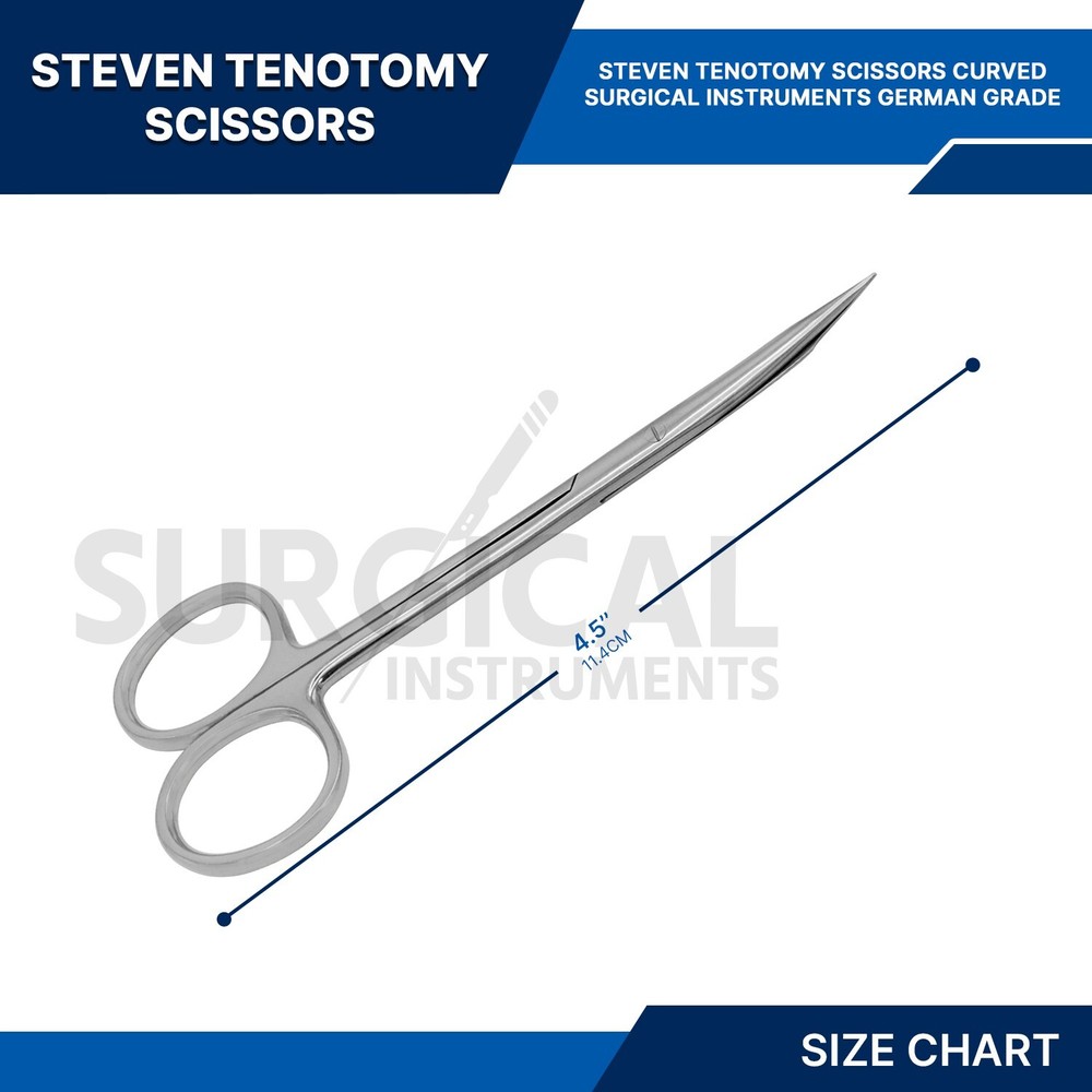 Steven Tenotomy Scissors 4.5" Curved Surgical Instruments German Grade