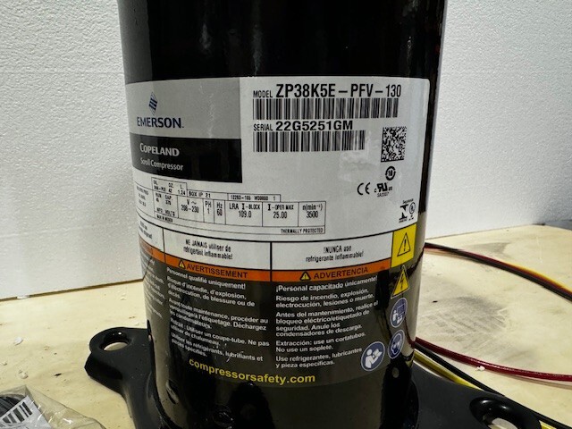 Copeland Compressor ZP38K5E-PFV 3.5 Tons 220/1/60 R410