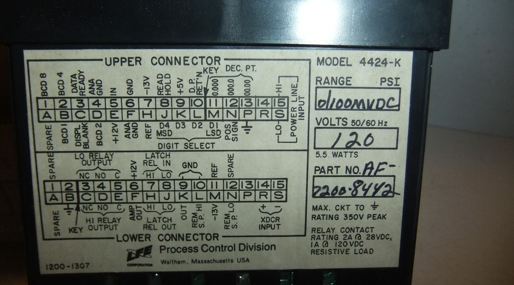 LFE AF7200-8442 Digital Panel Meter 0-100 MV DC
