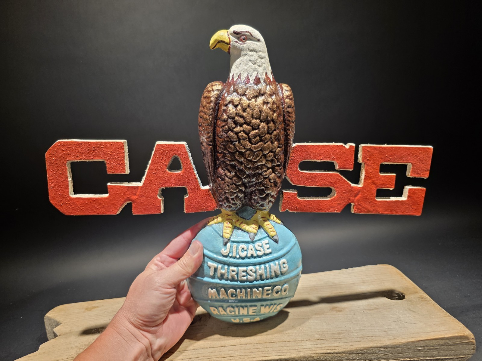 Antique Style Cast Iron Case American Eagle Sign Plaque