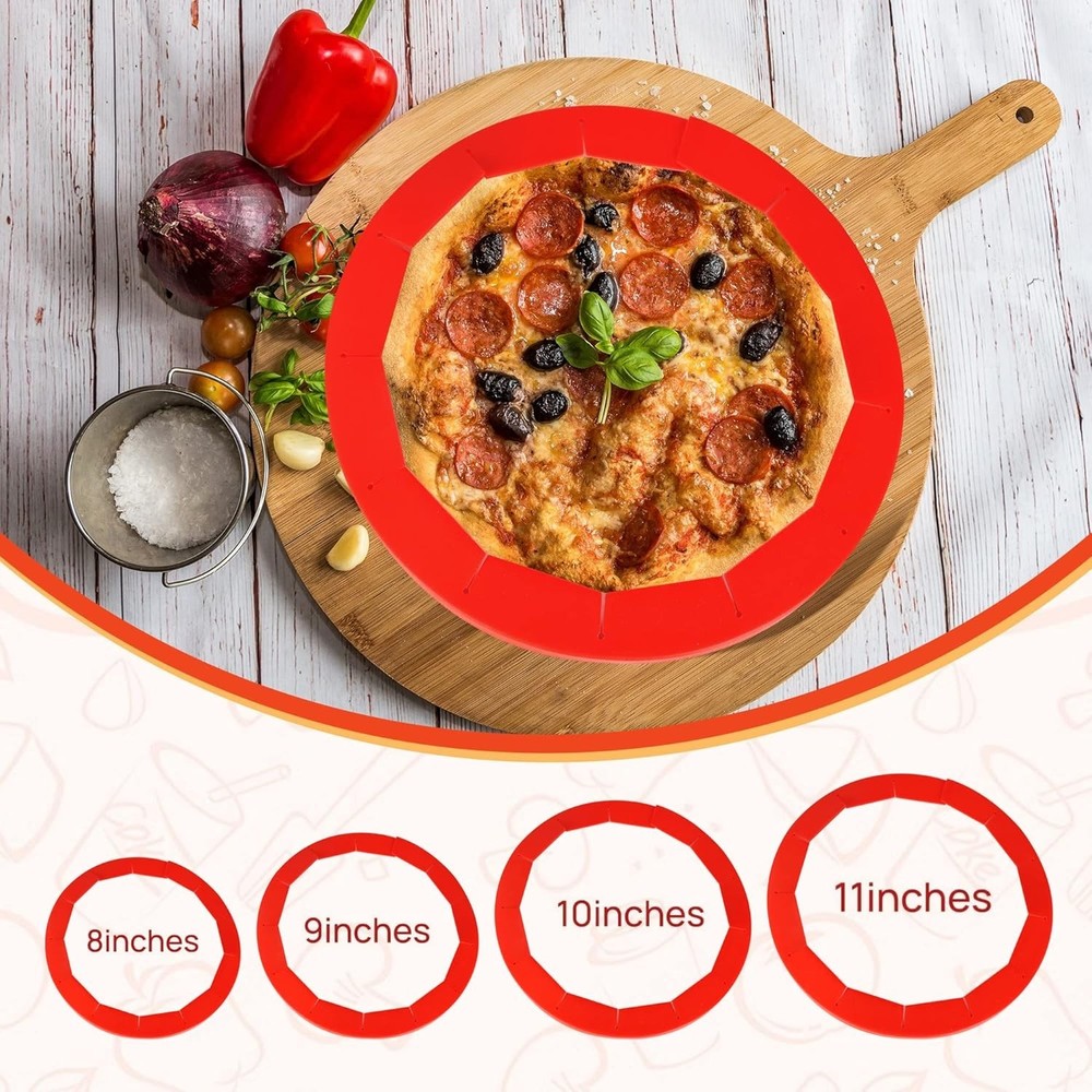 2 Pack Adjustable Silicone Pie Crust Shield Pie Bpa-Free Protectors Adjustable B